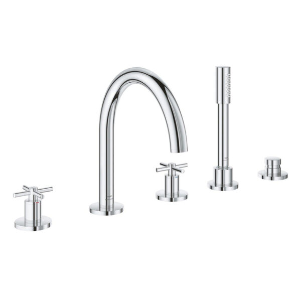 Grohe Atrio 5-gats badrandcombinatie kruisgrepen chroom 29408000