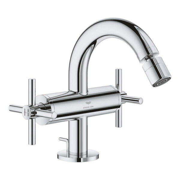 Grohe Atrio M-size bidetmengkraan kruisgrepen m/waste chroom 24353000