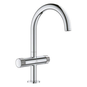 Grohe Atrio private collection L-size wastafelmengkraan gekartelde grepen chroom 21138000