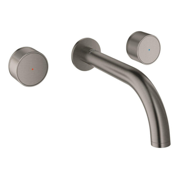 Grohe Atrio private collection wastafelkraan - 3gats - inbouw - hard graphite geborsteld 20589AL0