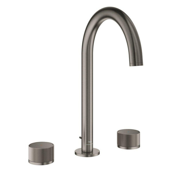 Grohe Atrio private collection wastafelkraan - L-size - 3gats - opbouw - hard graphite geborsteld 20595AL0