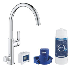 GROHE Blue Pure Eurosmart 1-gats keukenkraan duo m. C-uitloop m. filterfunctie starterkit chroom 30383000