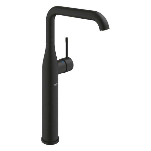 grohe essence new 1 gats wastafelkraan xl size m. gladde body voorsprong 17.9cm phantom black sw901406