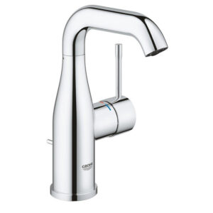 grohe essence wastafelkraan opbouw uitloop 11.4cm m size hoge draaibare uitloop waste chroom sw656527