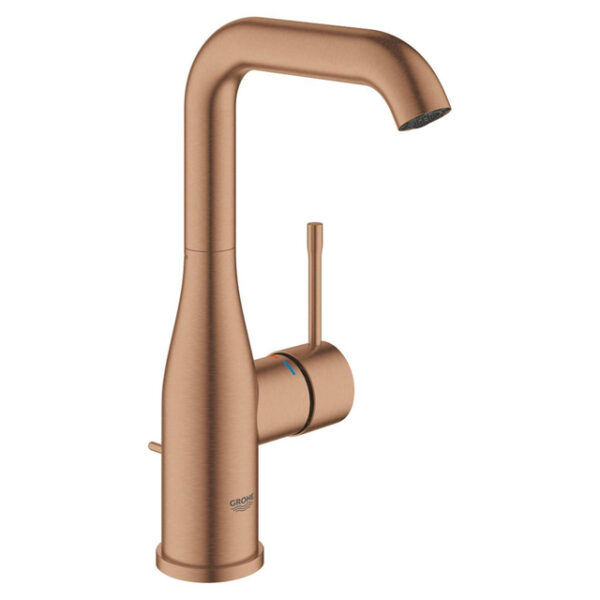 grohe essence wastafelkraan opbouw uitloop 12.7cm l size hoge draaibare uitloop waste brushed warm sunset sw701643