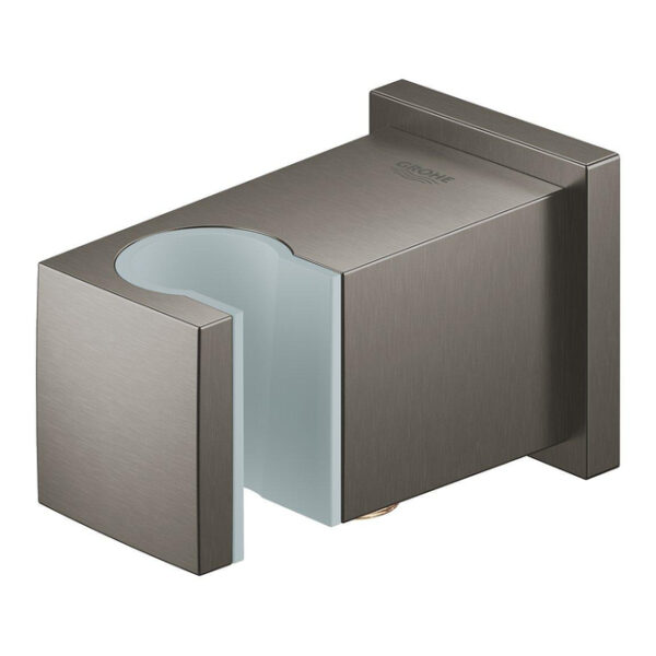 grohe euphoria cube wandaansluitbocht met wandhouder brushed hard graphite sw438942