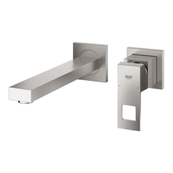 grohe eurocube afbouwdeel v. inbouw wandkraan m size met uitloop 23cm supersteel sw444355