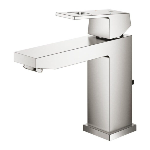 GROHE Eurocube waterbesparende wastafelkraan m-size met waste supersteel 23445DC0