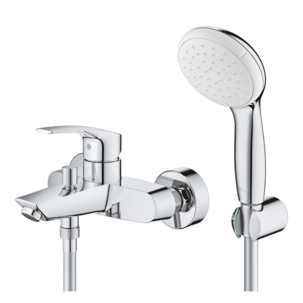 grohe eurosmart badkraan met hendel met douchegarnituur chroom sw654475