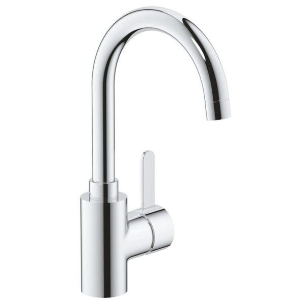 grohe eurosmart cosmopolitan waterbesparende wastafelkraan l size m. gladde body met push open chroom sw439034