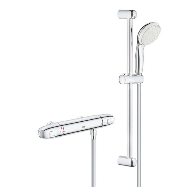 GROHE Grohtherm 1000 Thermostatische douchemengkraan 1/2" met douchegarnituur chroom 34822004