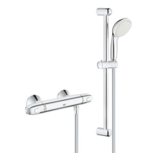 grohe grohtherm 1000 thermostatische douchemengkraan 1 2 met douchegarnituur hoh 15cm met koppelingen chroom sw656539