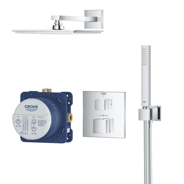 GROHE Grohtherm Cube Regendoucheset inbouw - hoofddouche vierkant 23cm - wandarm - chroom 34741000