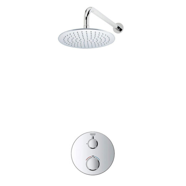 grohe grohtherm regendoucheset inbouw hoofddouche 20 cm 1 functie wandarm 35cm chroom sw811907