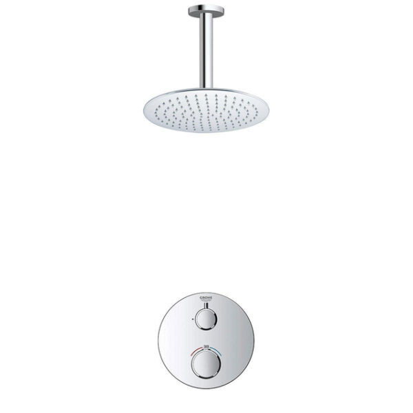 GROHE Grohtherm Regendoucheset Inbouw- - hoofddouche 20cm - 1 functie - plafondarm 20cm - chroom SW236914 sw105953 SW696254 SW377830