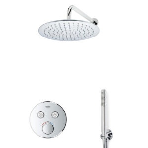 GROHE Grohtherm Regendoucheset Inbouw - hoofddouche 25 cm - 2 functies - handdouche staaf 1 stand -wandarm - chroom sw105953 SW104917  SW720559 SW696252 SW542643 SW49