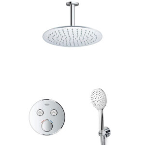 GROHE Grohtherm Regendoucheset Inbouw - hoofddouche 30cm - handdouche rond - plafondarm - chroom sw105953 SW104917  SW696252 SW377830 SW542643 SW49