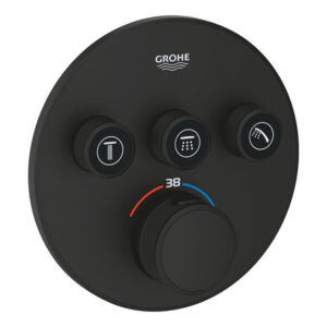 grohe grohtherm smartcontrol afdekset thermostatisch rond phantom black sw901521