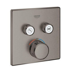 grohe grohtherm smartcontrol inbouwthermostaat 3 knoppen vierkant brushed hard graphite sw439127