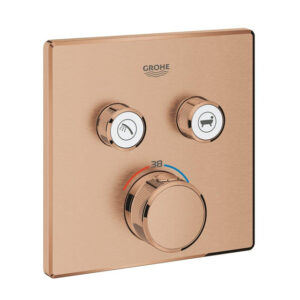 grohe grohtherm smartcontrol inbouwthermostaat 3 knoppen vierkant brushed warm sunset sw439053