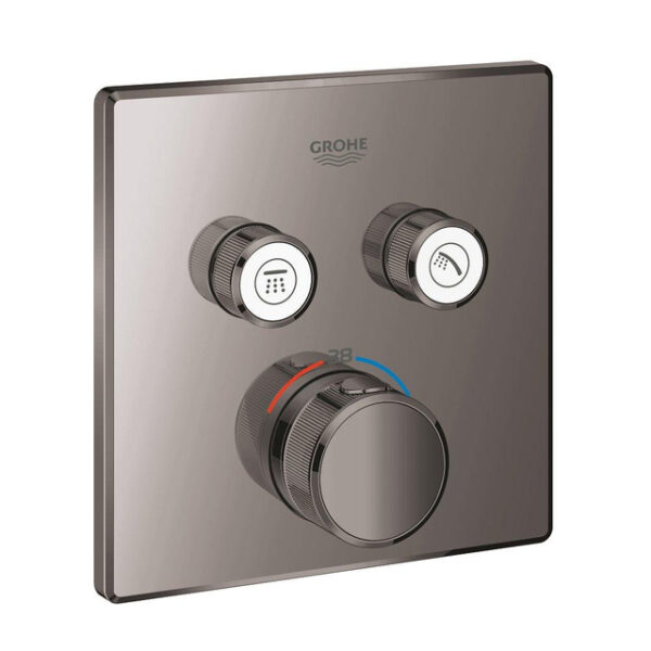 Grohe Grohtherm SmartControl Inbouwthermostaat - 3 knoppen - vierkant - hard graphite 29124A00