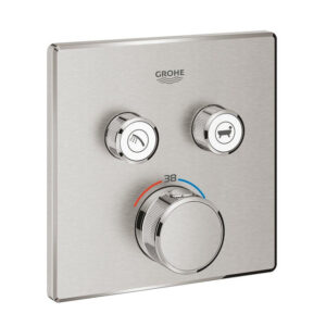 grohe grohtherm smartcontrol inbouwthermostaat 3 knoppen vierkant supersteel sw439109