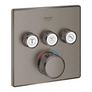 grohe grohtherm smartcontrol inbouwthermostaat 4 knoppen vierkant brushed hard graphite sw439023