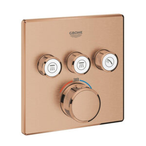 grohe grohtherm smartcontrol inbouwthermostaat 4 knoppen vierkant brushed warm sunset sw439120