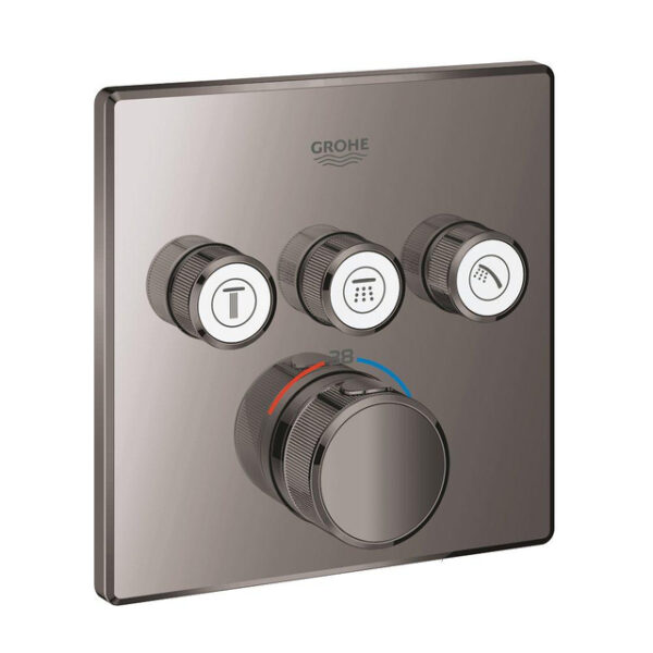 grohe grohtherm smartcontrol inbouwthermostaat 4 knoppen vierkant hard graphite sw484571