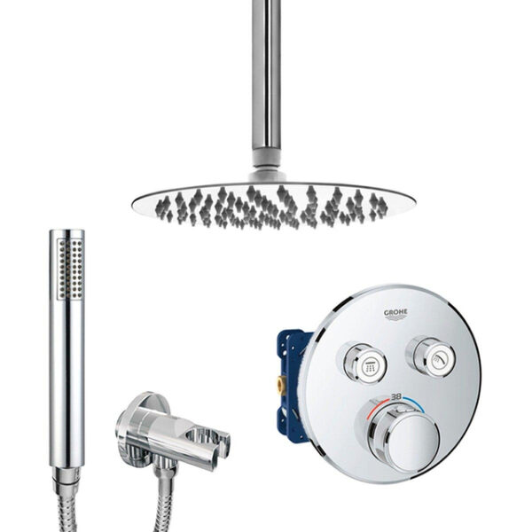 GROHE Grohtherm Smartcontrol Regendoucheset Inbouw - hoofddouche 20cm - plafondarm chroom 0436986/sw104917/sw105953/sw284375/sw293279/sw2937