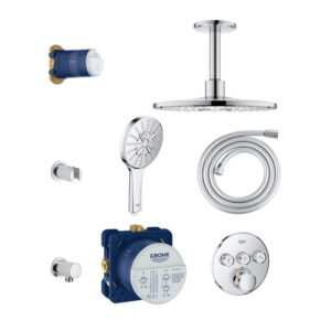 GROHE Grohtherm SmartControl Regendoucheset inbouw - hoofddouche 31cm - handdouche rond - plafondarm - chroom 0430172/0430170/0434747/sw104919/sw105953/sw108079