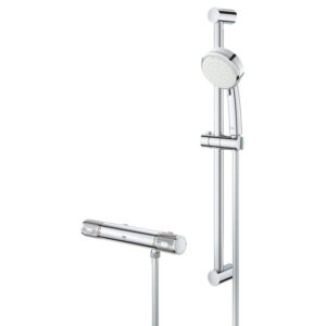 grohe grohtherm thermostatische opbouw douchemengkraan met glijstang en handdouche chroom sw679591