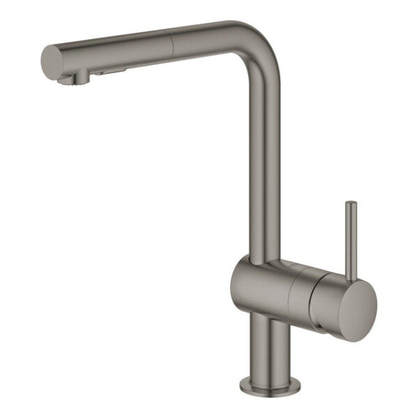 GROHE Minta Keukenkraan - hoog - uittrekbare l uitloop - 2 straalsoorten - hard graphite geborsteld 30274AL0