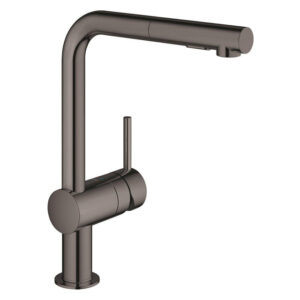 GROHE Minta Keukenkraan - hoog - uittrekbare l uitloop - 2 straalsoorten - hard graphite glans 30274A00