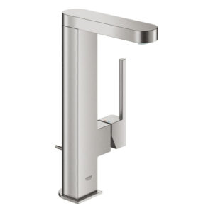 grohe plus waterbesparende wastafelkraan l size m. uittrekbare uitloop met waste supersteel sw444369