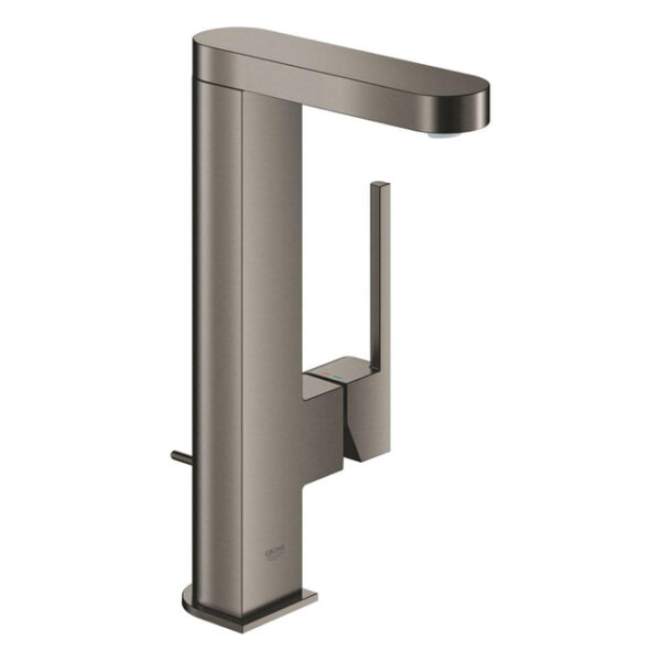 GROHE Plus waterbesparende wastafelkraan l-size met waste en draaibare uitloop brushed hard graphite 23851AL3