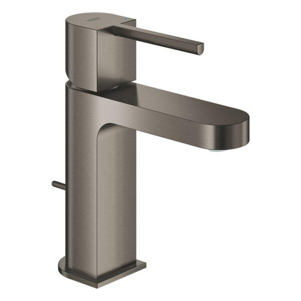 grohe plus waterbesparende wastafelkraan s size met waste brushed hard graphite sw444487