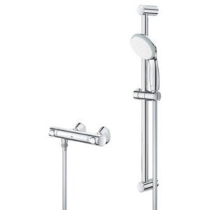 GROHE Precision Flow therm. douchemengkraan met glijstang HOH 15cm met douchegarnituur Chroom 34841000