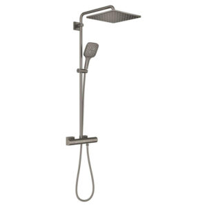 Grohe Rainshower SmartActive 310 cube douchesysteem mono vierkant m. douchekraan thermostatisch m. aquadimmer HOH=15cm m. hoofddouche en handdouche brushed hard graphite 26837AL0