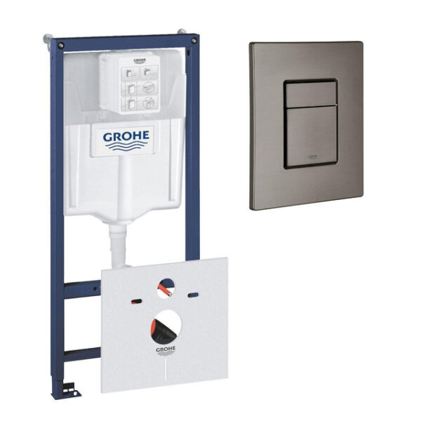 GROHE Rapid SL inbouwreservoir inclusief GROHE Skate cosmopolitan bedieningsplaat Hard Graphite 0729205/sw107647/sw242313/