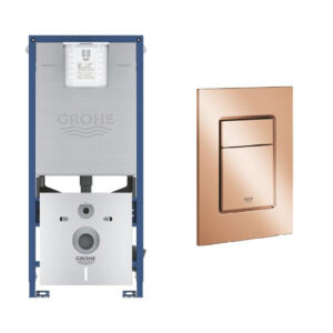 GROHE Rapid SLX inbouwreservoir met 3-in-1 set frame inclusief GROHE Skate cosmopolitan bedieningsplaat Warm Sunset sw242317/sw336183