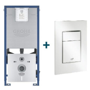 GROHE Rapid SLX inbouwreservoir met 3-in-1 set frame inclusief GROHE Skate cosmopolitan bedieningsplaat wit sw107662/sw336183
