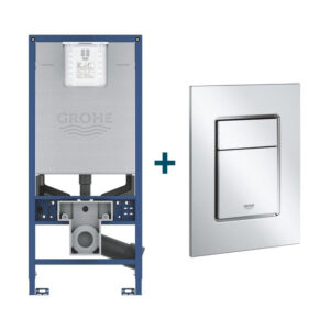 GROHE Rapid SLX inbouwreservoir met frame inclusief GROHE Skate cosmopolitan bedieningsplaat Chroom sw107663/sw336186