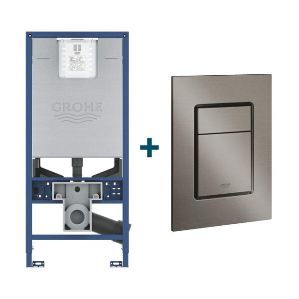 GROHE Rapid SLX inbouwreservoir met frame inclusief GROHE Skate cosmopolitan bedieningsplaat Geborsteld Hard Graphite sw242311/sw336186