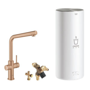 GROHE Red 1-gats keukenkraan duo m. l-uitloop m. L-size boiler brushed warm sunset 30324DL1