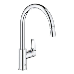 grohe start loop keukenkraan 1 gats hoge draaibare uittrekbare uitloop voorsprong 21.5cm open greep chroom sw924749