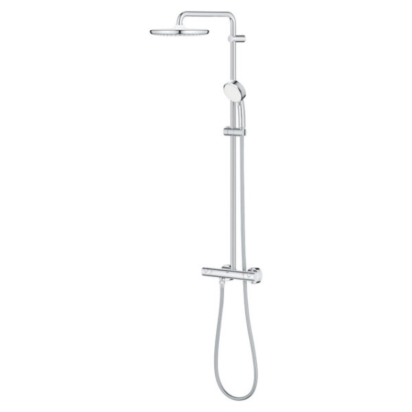 GROHE Tempesta Cosmopolitan Regendoucheset opbouw - hoofddouche 25cm - handdouche rond - thermostatisch - chroom 26670000