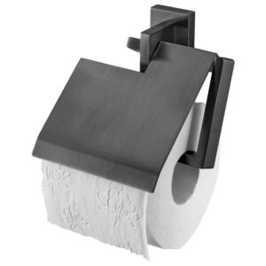 haceka edge toiletrolhouder met klep grafiet gunmetal sw654120