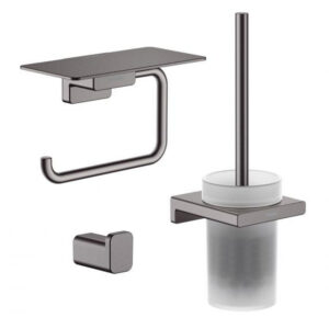 Hansgrohe Addstoris toiletaccessoireset - driedelig - Brushed black chroom SW651212/SW651127/SW651682