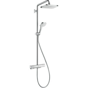 hansgrohe croma e280 showerpipe met douchekraan thermostatisch m. 1jet hoofddouche m. 3jet handdouche multi en doucheslang 160cm chroom sw297280